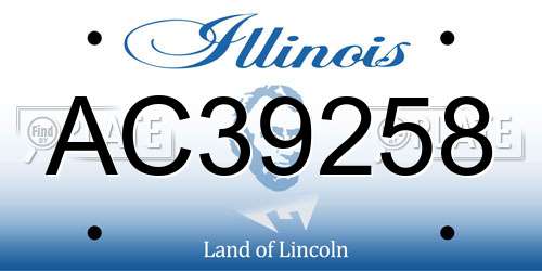 AC39258 Illinois License Plate