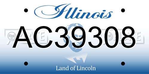 AC39308 Illinois License Plate