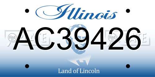 AC39426 Illinois License Plate