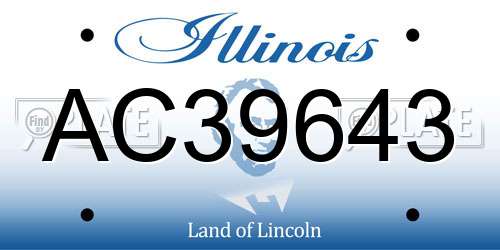 AC39643 Illinois License Plate
