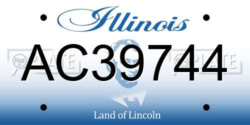AC39744 Illinois License Plate