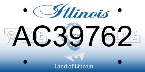 AC39762 Illinois License Plate