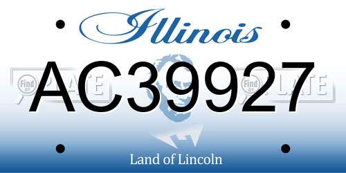 AC39927 Illinois License Plate
