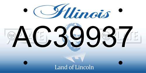 AC39937 Illinois License Plate