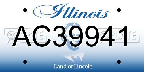 AC39941 Illinois License Plate