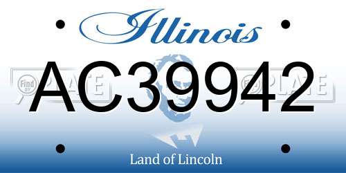 AC39942 Illinois License Plate