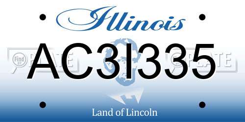AC3I335 Illinois License Plate