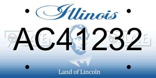 AC41232 Illinois License Plate
