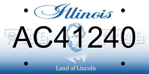 AC41240 Illinois License Plate