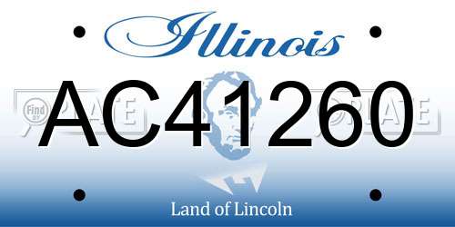 AC41260 Illinois License Plate