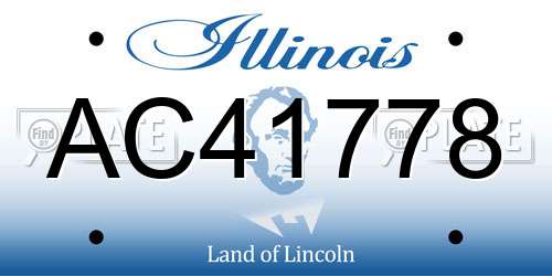 AC41778 Illinois License Plate