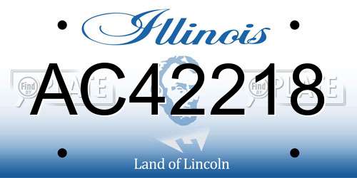AC42218 Illinois License Plate