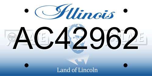 AC42962 Illinois License Plate