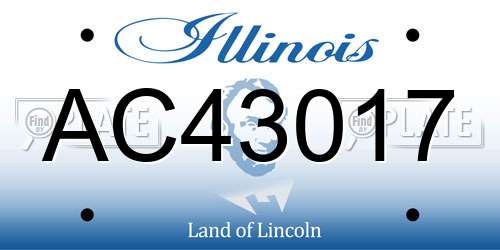 AC43017 Illinois License Plate