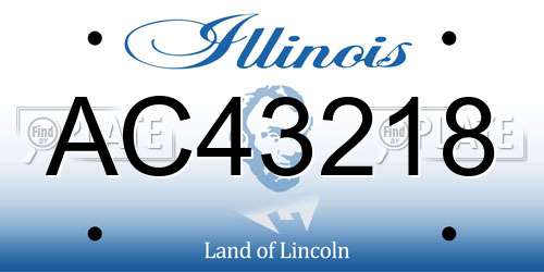 AC43218 Illinois License Plate