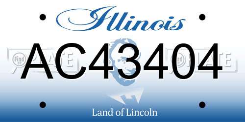 AC43404 Illinois License Plate
