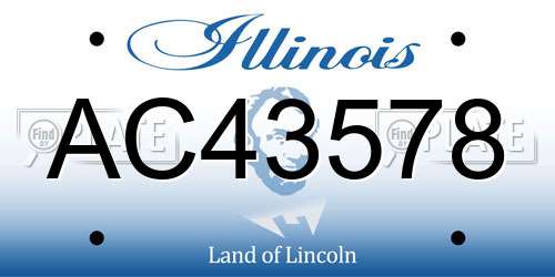 AC43578 Illinois License Plate