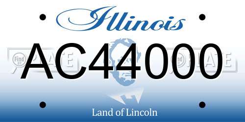 AC44000 Illinois License Plate