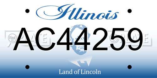 AC44259 Illinois License Plate