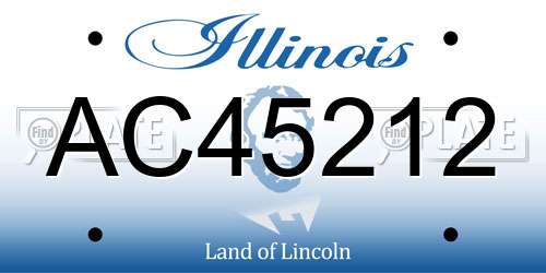 AC45212 Illinois License Plate