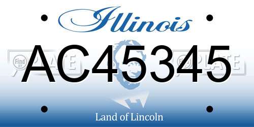 AC45345 Illinois License Plate