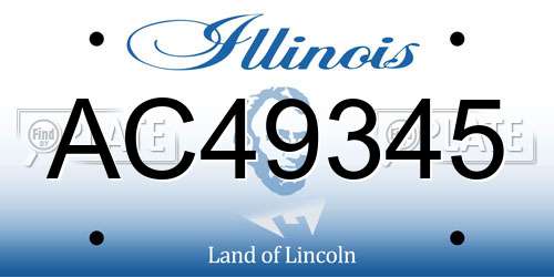 AC49345 Illinois License Plate
