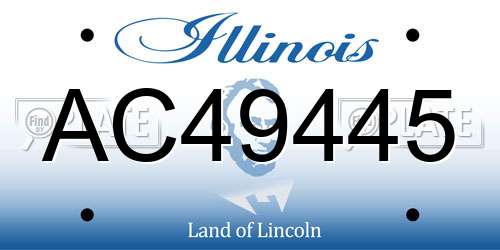 AC49445 Illinois License Plate
