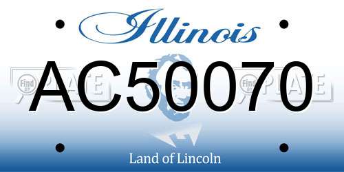 AC50070 Illinois License Plate