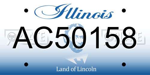 AC50158 Illinois License Plate