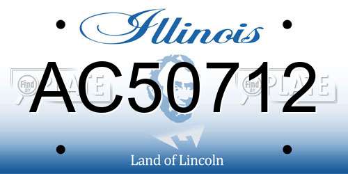 AC50712 Illinois License Plate