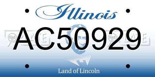 AC50929 Illinois License Plate