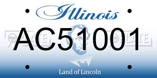 AC51001 Illinois License Plate
