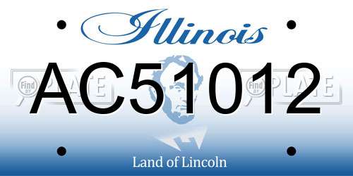 AC51012 Illinois License Plate