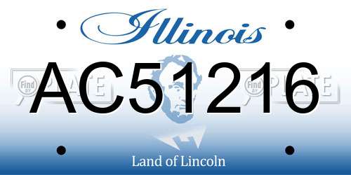 AC51216 Illinois License Plate