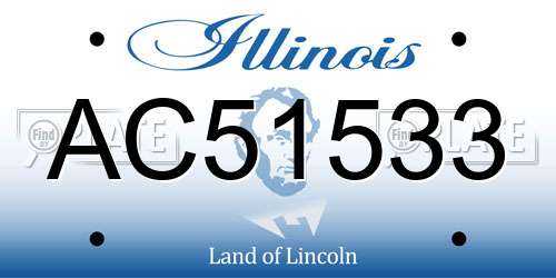 AC51533 Illinois License Plate
