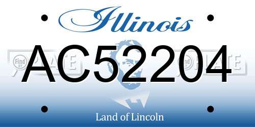 AC52204 Illinois License Plate