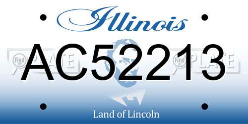 AC52213 Illinois License Plate
