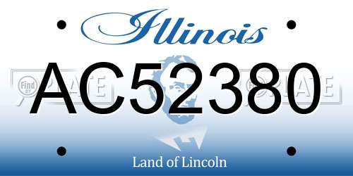 AC52380 Illinois License Plate