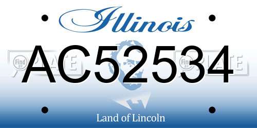 AC52534 Illinois License Plate