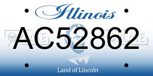 AC52862 Illinois License Plate