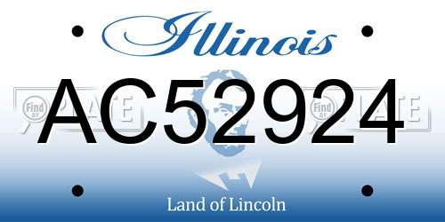 AC52924 Illinois License Plate