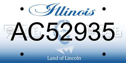 AC52935 Illinois License Plate
