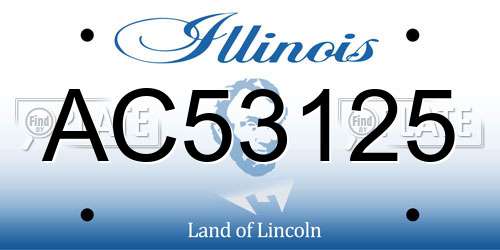 AC53125 Illinois License Plate