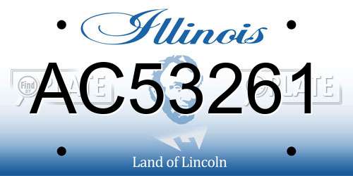 AC53261 Illinois License Plate