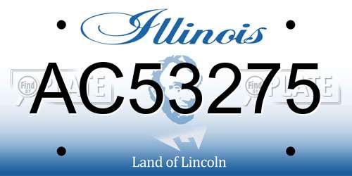 AC53275 Illinois License Plate