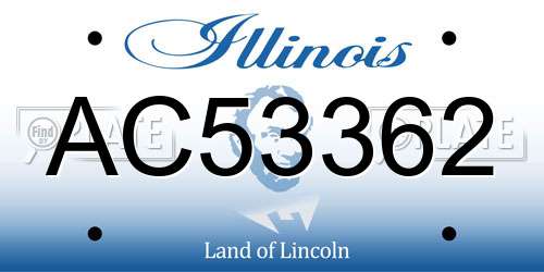 AC53362 Illinois License Plate