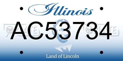 AC53734 Illinois License Plate