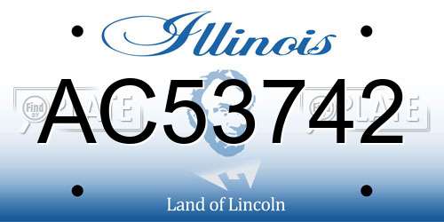 AC53742 Illinois License Plate