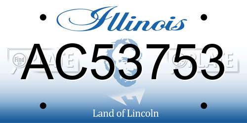 AC53753 Illinois License Plate