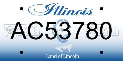 AC53780 Illinois License Plate